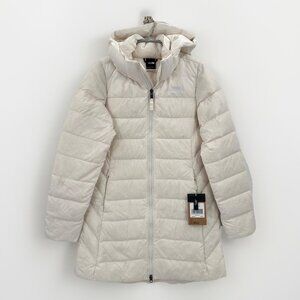 The North Face Women's Flare Down Parka Coat size S Gardenia White Slim Fit NWT